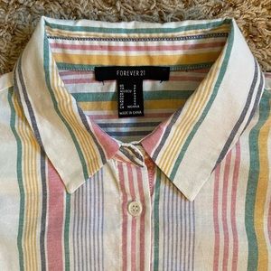 Forever 21 cropped striped button down